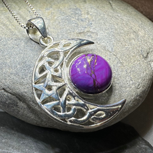 Load image into Gallery viewer, Midnight Celtic Moon Necklace