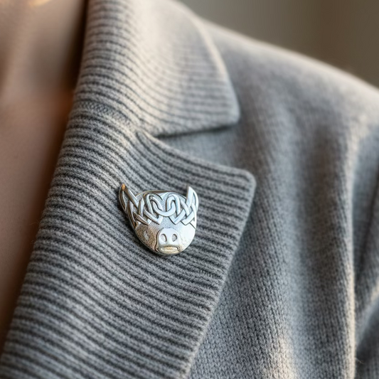 Highland Cow Pin - Handmade in Scotland — view 2