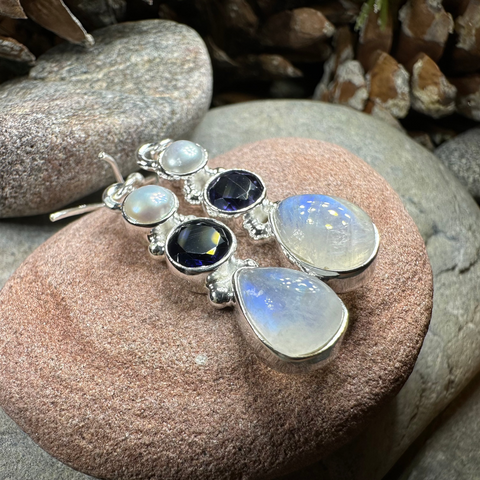 Load image into Gallery viewer, Ava Moonstone Earrings for Women