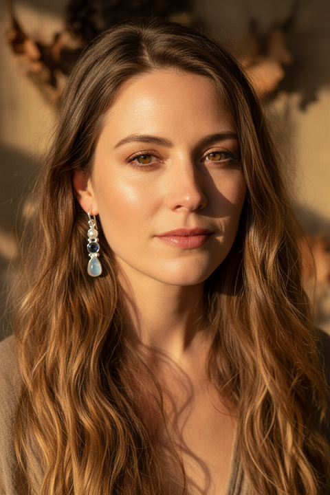 Load image into Gallery viewer, Ava Moonstone Earrings for Women