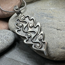 Load image into Gallery viewer, Celtic Oak Leaf Pewter Necklace
