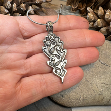 Load image into Gallery viewer, Celtic Oak Leaf Pewter Necklace