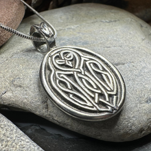 Load image into Gallery viewer, Celtic Owl Pewter Necklace