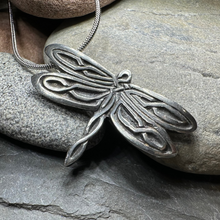 Load image into Gallery viewer, Celtic Dragonfly Pewter Necklace