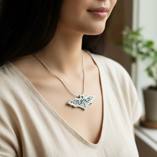 Celtic Bat Pewter Necklace — view 6
