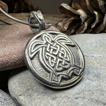 Load image into Gallery viewer, Celtic Turtle Pewter Necklace