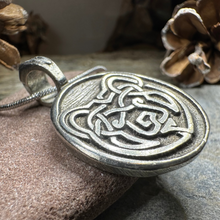 Load image into Gallery viewer, Celtic Bear Pewter Necklace