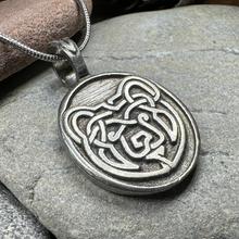 Load image into Gallery viewer, Celtic Bear Pewter Necklace