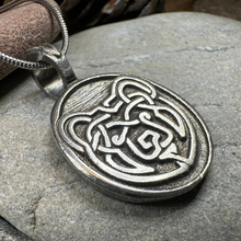 Load image into Gallery viewer, Celtic Bear Pewter Necklace
