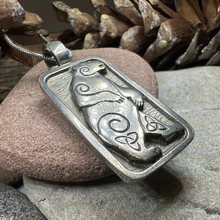 Load image into Gallery viewer, Celtic Spiral Bear Pewter Necklace