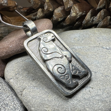Load image into Gallery viewer, Celtic Spiral Bear Pewter Necklace