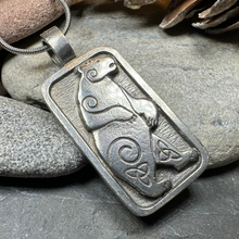 Load image into Gallery viewer, Celtic Spiral Bear Pewter Necklace