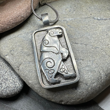 Load image into Gallery viewer, Celtic Spiral Bear Pewter Necklace