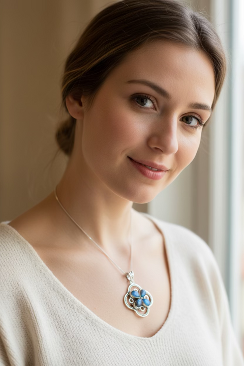 Load image into Gallery viewer, Astrid Aurora LabradoriteNecklace