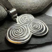 Load image into Gallery viewer, Artisan Newgrange Triple Spiral Necklace