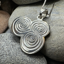 Load image into Gallery viewer, Artisan Newgrange Triple Spiral Necklace