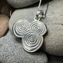Load image into Gallery viewer, Artisan Newgrange Triple Spiral Necklace