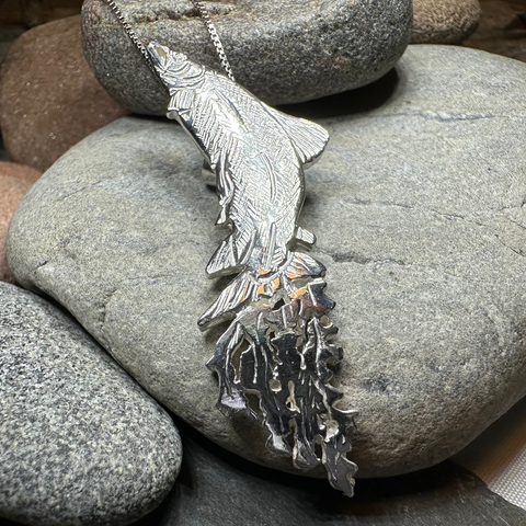 Load image into Gallery viewer, Artisan Irish Salmon of Knowledge Necklace - Made in Ireland