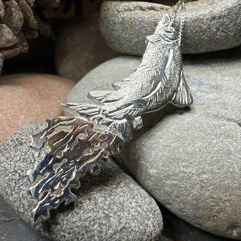 Load image into Gallery viewer, Artisan Irish Salmon of Knowledge Necklace - Made in Ireland