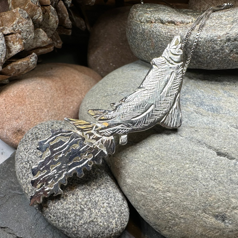 Load image into Gallery viewer, Artisan Irish Salmon of Knowledge Necklace - Made in Ireland
