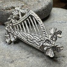 Load image into Gallery viewer, Artisan Irish Celtic Harp Brooch