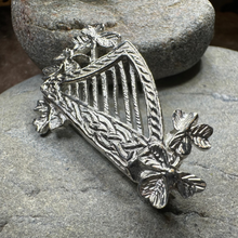 Load image into Gallery viewer, Artisan Irish Celtic Harp Brooch