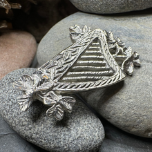 Load image into Gallery viewer, Artisan Irish Celtic Harp Brooch