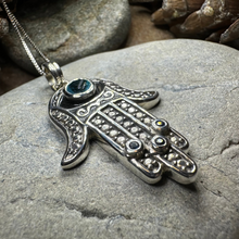 Load image into Gallery viewer, Blue Dream Hamsa Hand Necklace