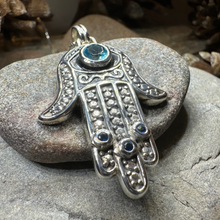 Load image into Gallery viewer, Blue Dream Hamsa Hand Necklace