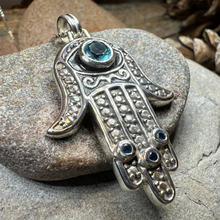 Load image into Gallery viewer, Blue Dream Hamsa Hand Necklace