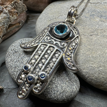 Load image into Gallery viewer, Blue Dream Hamsa Hand Necklace