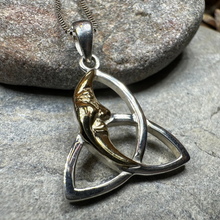 Load image into Gallery viewer, Celtic Trinity Knot Moon Necklace
