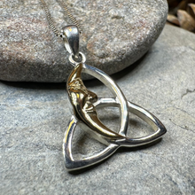 Load image into Gallery viewer, Celtic Trinity Knot Moon Necklace
