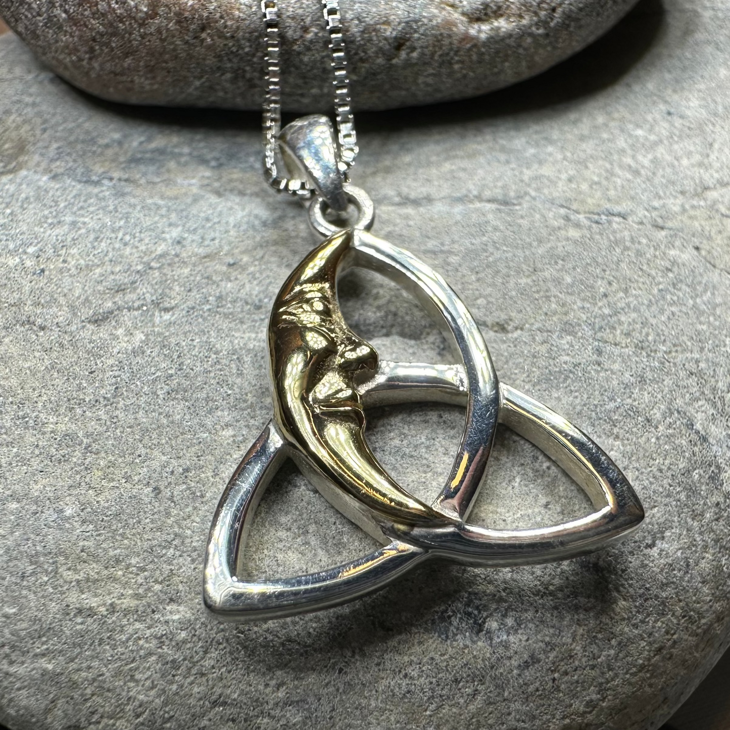 Celtic Trinity Knot Moon Necklace — view 6