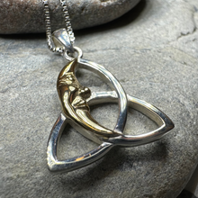 Load image into Gallery viewer, Celtic Trinity Knot Moon Necklace