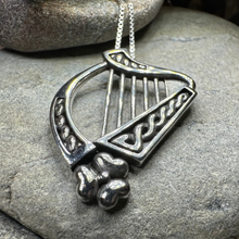 Load image into Gallery viewer, Oisin Shamrock Harp Necklace