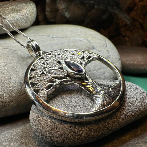 Load image into Gallery viewer, Glorianna Celtic Tree of Life Necklace in Sterling Silver