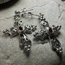 Load image into Gallery viewer, Celtic Cross Gemstone Earrings
