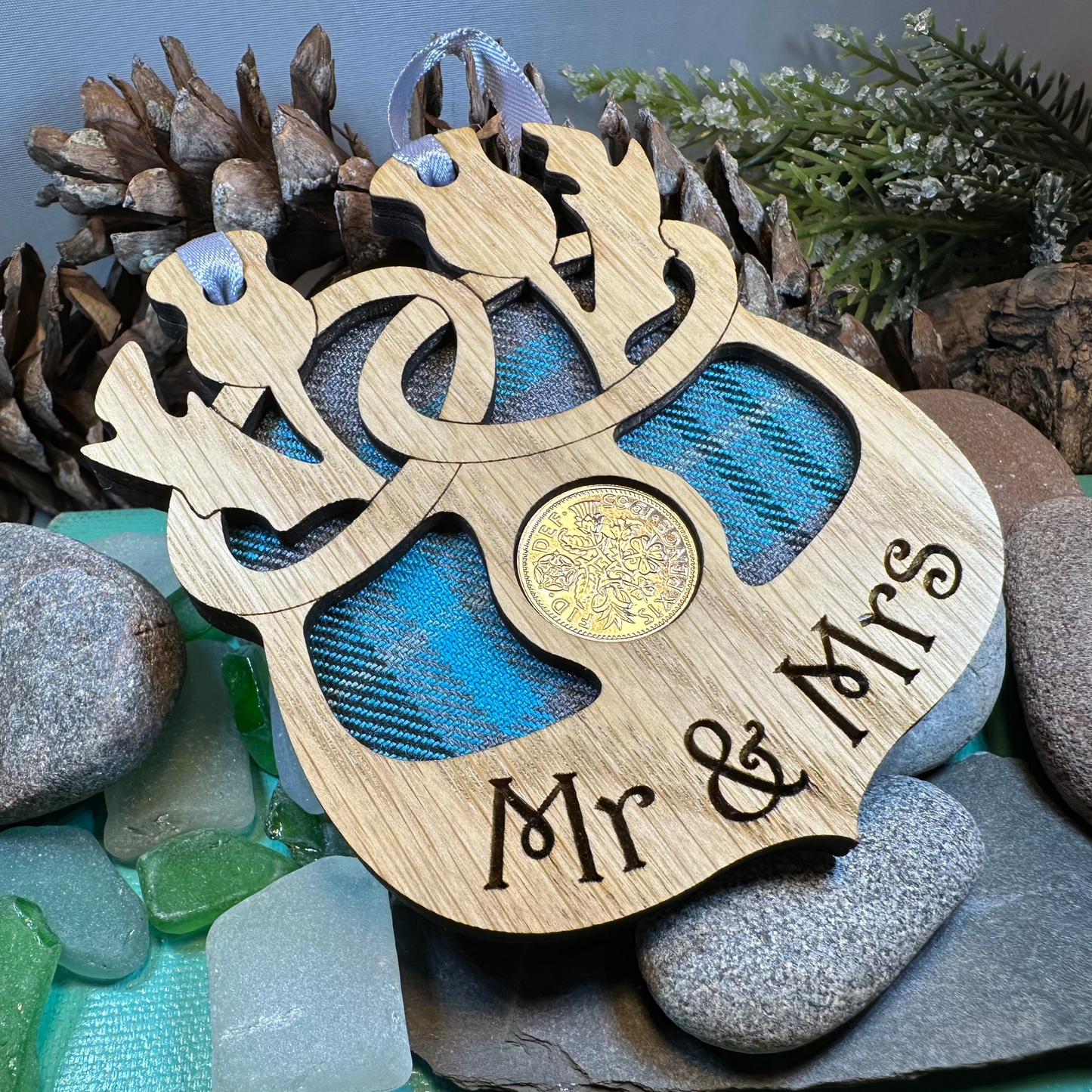Scottish Wedding Lucky Sixpence Ornament — view 14