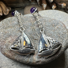 Load image into Gallery viewer, Celtic Sailboat Earrings