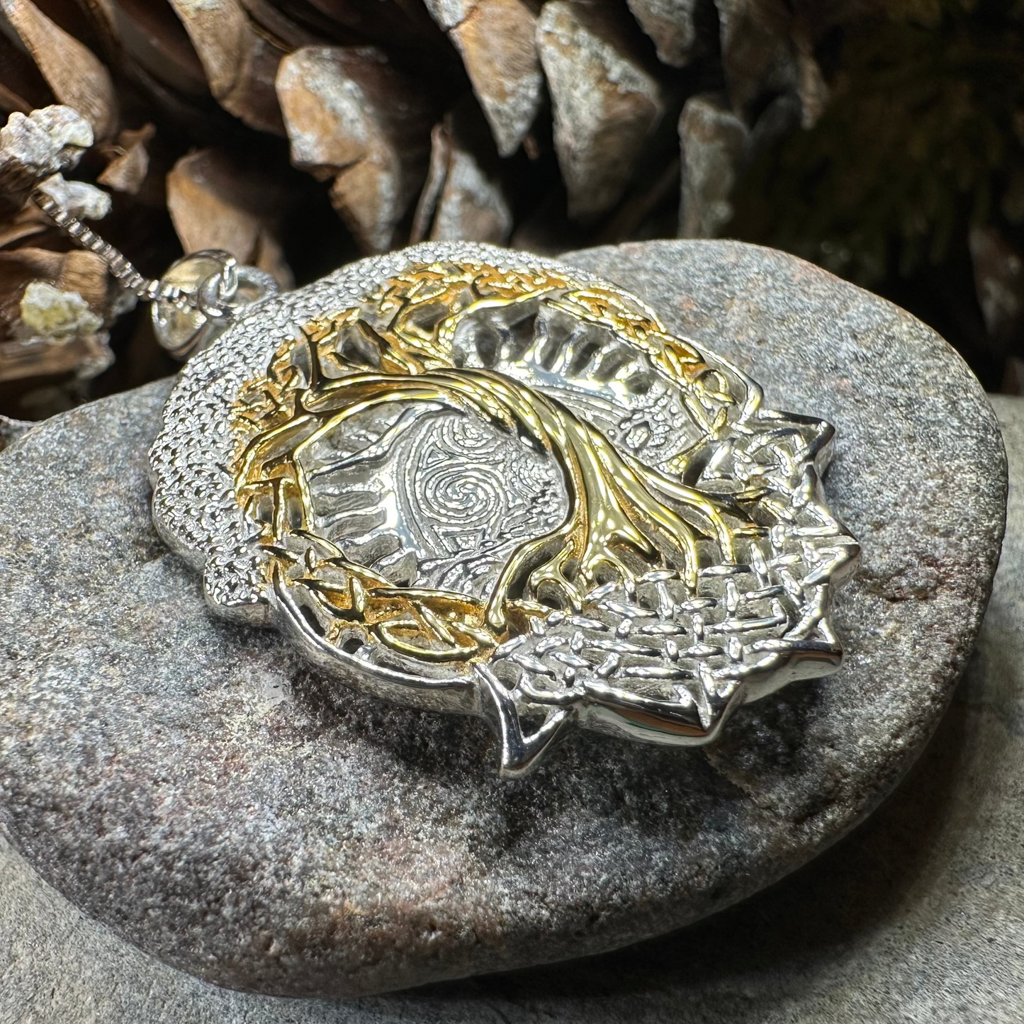 Celtic Dawn Tree of Life Necklace in Sterling Silver — view 7