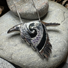 Load image into Gallery viewer, Birget Celtic Raven Necklace