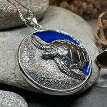 Load image into Gallery viewer, Blue Loggerhead Turtle Necklace