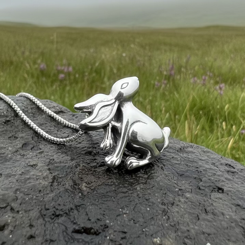 Load image into Gallery viewer, Willow Rabbit Necklace in Sterling Silver