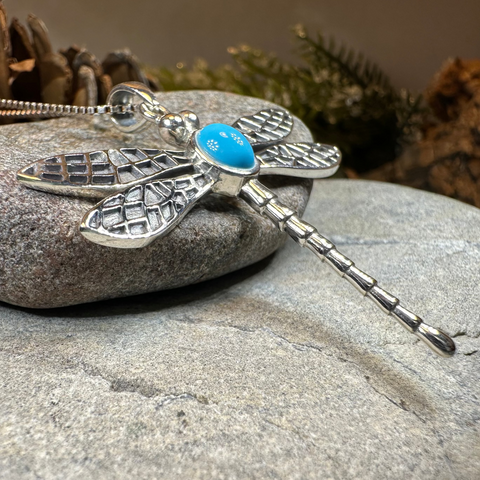 Load image into Gallery viewer, Turquoise Dragonfly Necklace