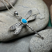 Load image into Gallery viewer, Turquoise Dragonfly Necklace