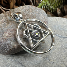 Load image into Gallery viewer, Amethyst Heart AA Sobriety Necklace