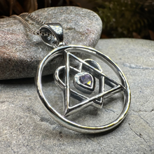 Load image into Gallery viewer, Amethyst Heart AA Sobriety Necklace