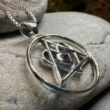 Load image into Gallery viewer, Amethyst Heart AA Sobriety Necklace