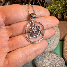 Load image into Gallery viewer, Amethyst Heart AA Sobriety Necklace